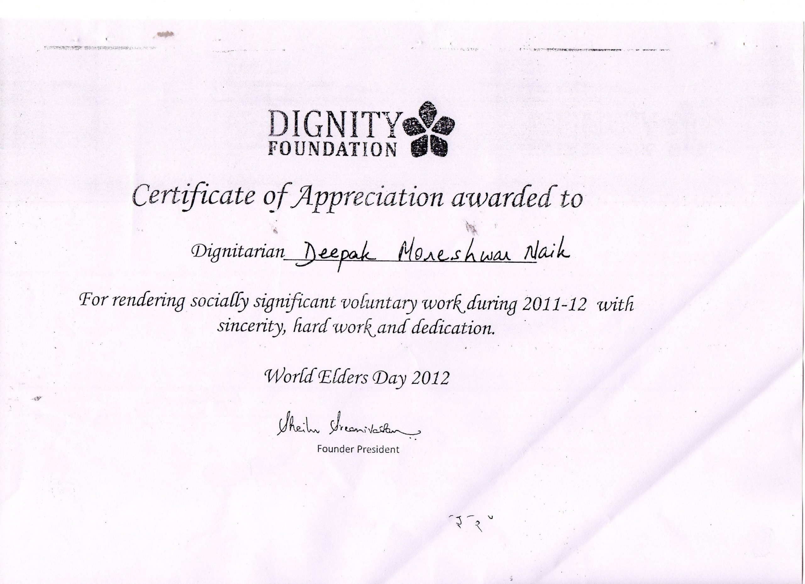 32 .Dignity  Certificate 11-12